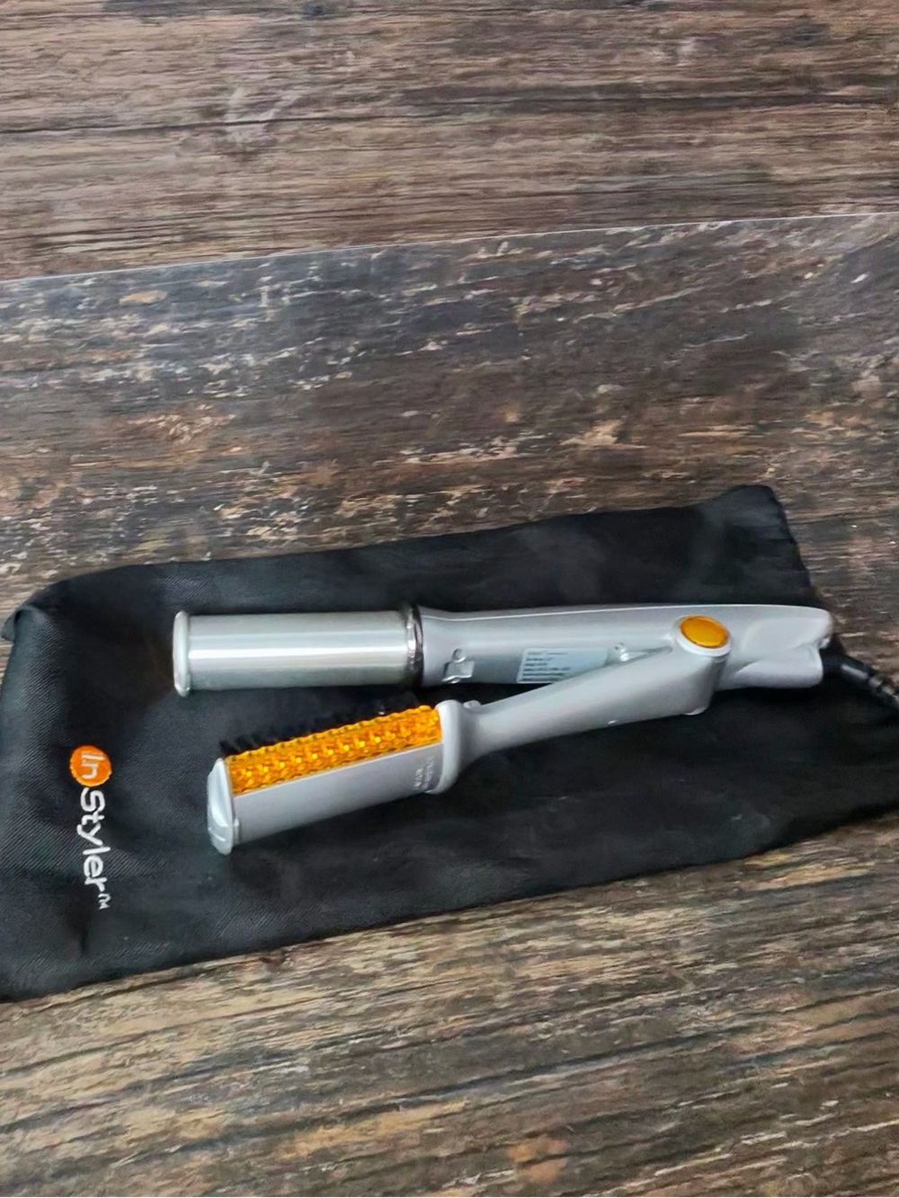 In Styler  Silver and Orange 2-in-1 Ceramic Hair Styler